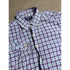Vineyard Vines Murray Shirt Mens XXL Blue Purple Striped Classic Fit Button Down